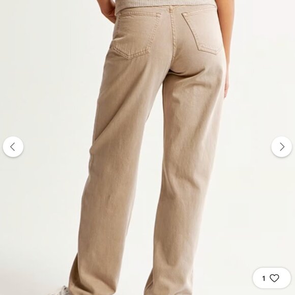Abercrombie High Rise Taper Jean in Beige - Picture 3 of 10